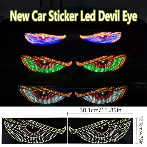 LED Demon Eyes Car Display – Interactive Winking Eyes Animation Panel for Windshield & Rear Window Decoration
