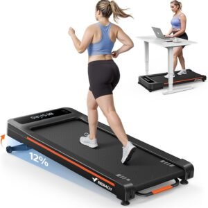 Walking Pad Treadmill, Under Desk Treadmill for Home and Office, 2 in 1 Portable Treadmill with Smart Remote Control
