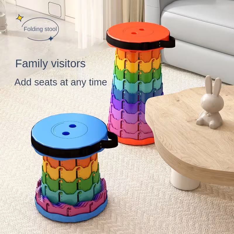Folding Stool Portable Telescopic Seat Camping Retractable Adjustable Outdoor
